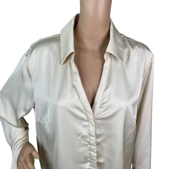 Anthropologie NWT Sunday In Brooklyn Silky Button Down Shirt SZ L - Picture 7 of 12